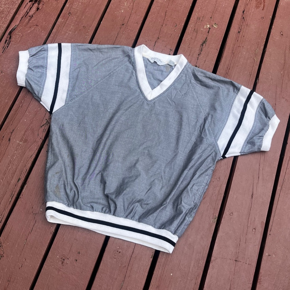 Vintage Christian Dior Windbreaker Size M/L Grey 90s Short Sleeve Lightweight KC